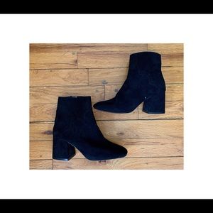 Black suede boot